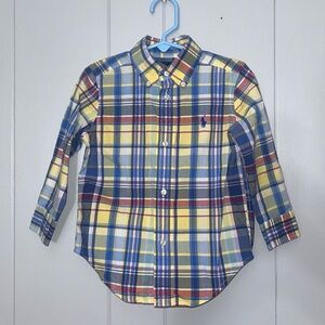 Ralph Lauren Toddler Boy’s Long Sleeve Button Up Dressy Shirt Size 2t